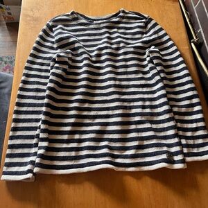 Denim & Supply Ralph Lauren Navy and White Striped Crewneck Sweater